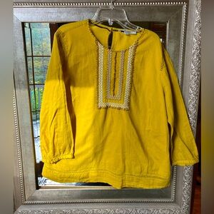 Boden Top Womens Size US 16 golden yellowTunic Top Boho Chic Cotton